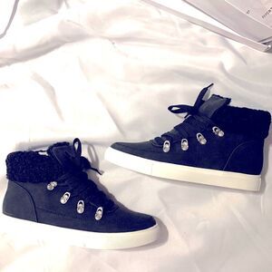New report faux fur lined sneakers